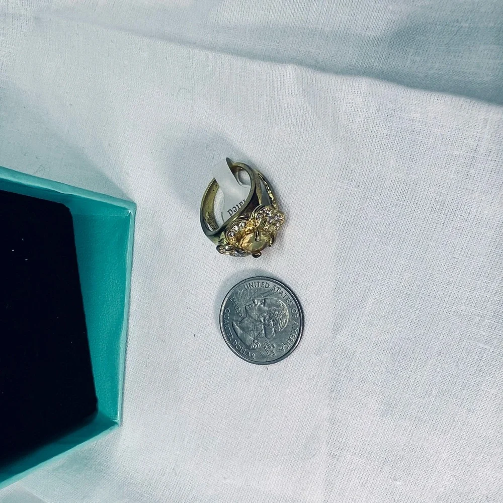 Gorgeous Big Statement Ring Vintage Deadstock 90s Glam